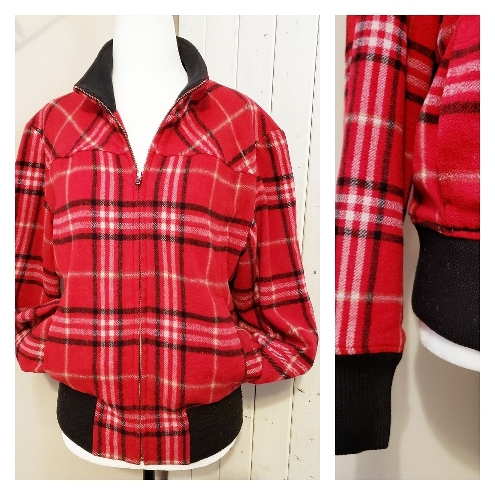 PRANA | PLAID WOOL BLEND BOMBER JA…